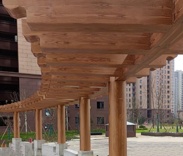 廊架 水泥仿木紋涼亭框架